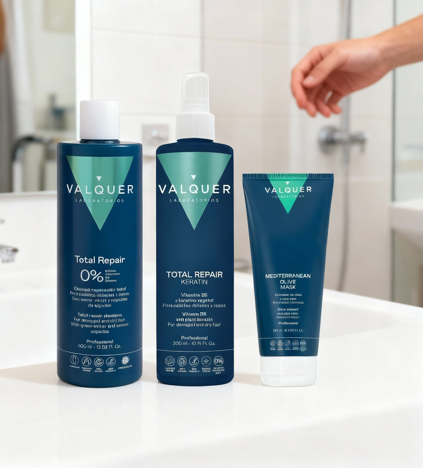 Pack Reparador Capilar – Champú Reparador, Mascarilla de Oliva y Keratina Vegana