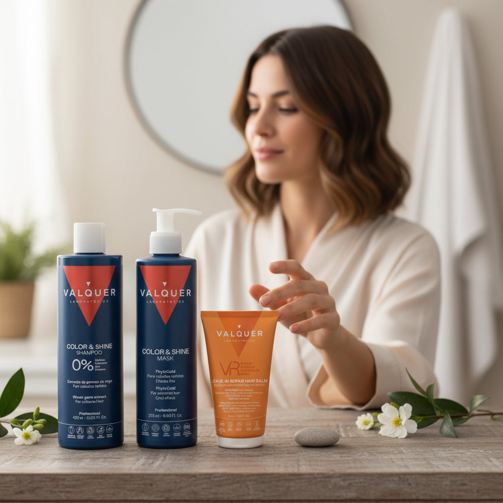 Coffret de soins pour cheveux colorés – Shampoing + Masque brillance + VR