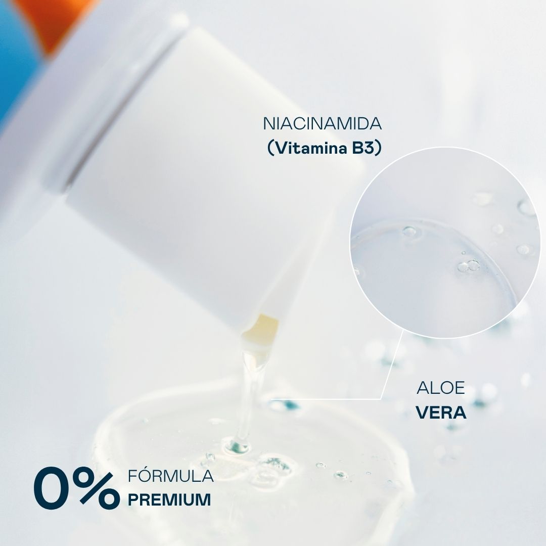 Fórmula del champú After Sun Valquer con niacinamida y aloe vera para el cuidado del cabello expuesto al sol y al cloro