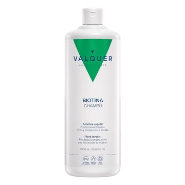 Champú con biotina y keratina vegetal de Valquer para fortalecer y dar brillo al cabello, 1000 ml