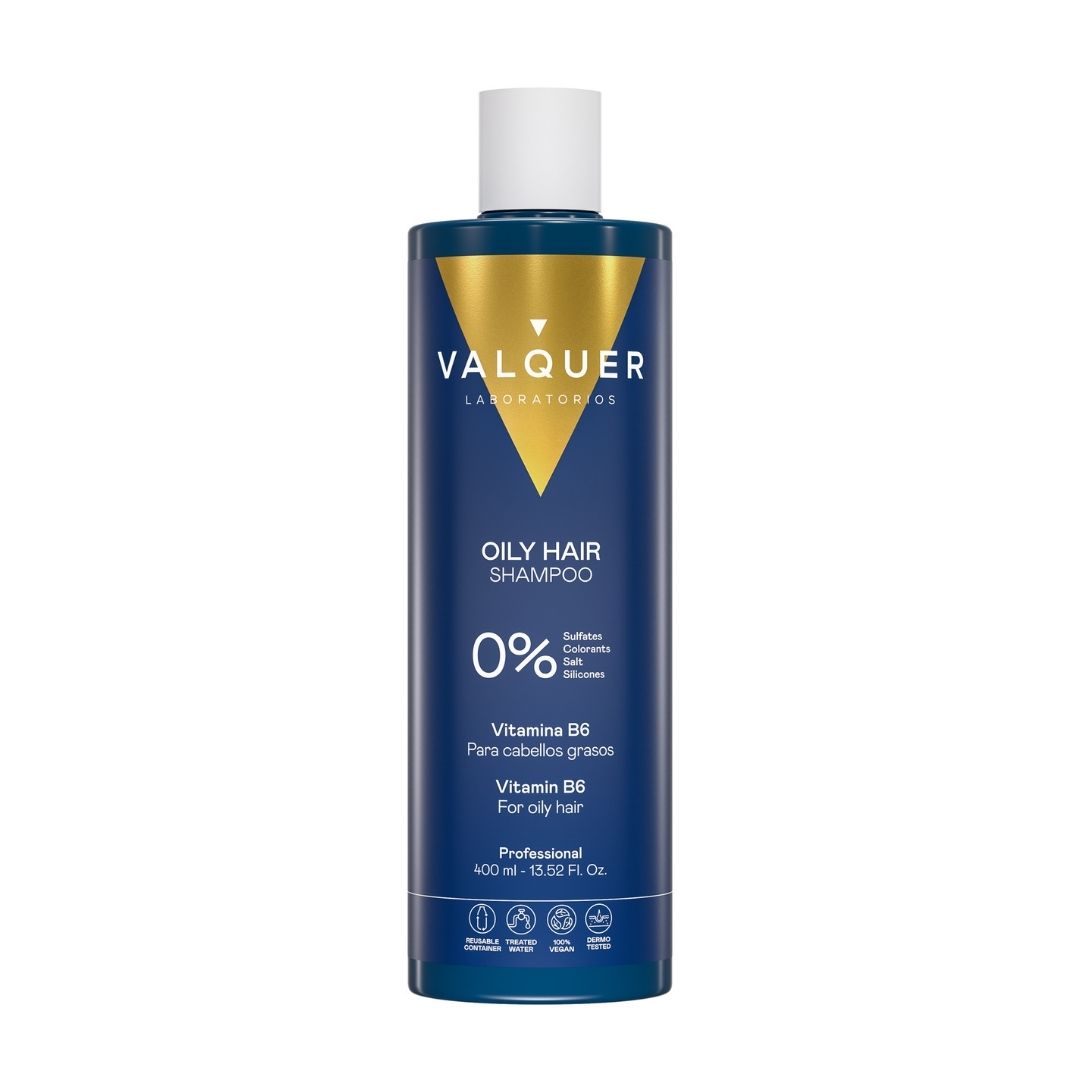 Champú para cabello graso sin sulfatos Oily Hair de Valquer con vitamina B6, 400 ml