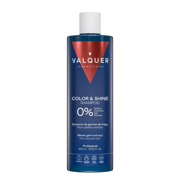 Champú para cabello teñido Color & Shine de Valquer con extracto de germen de trigo, sin sulfatos, siliconas, sal ni colorantes, 400 ml