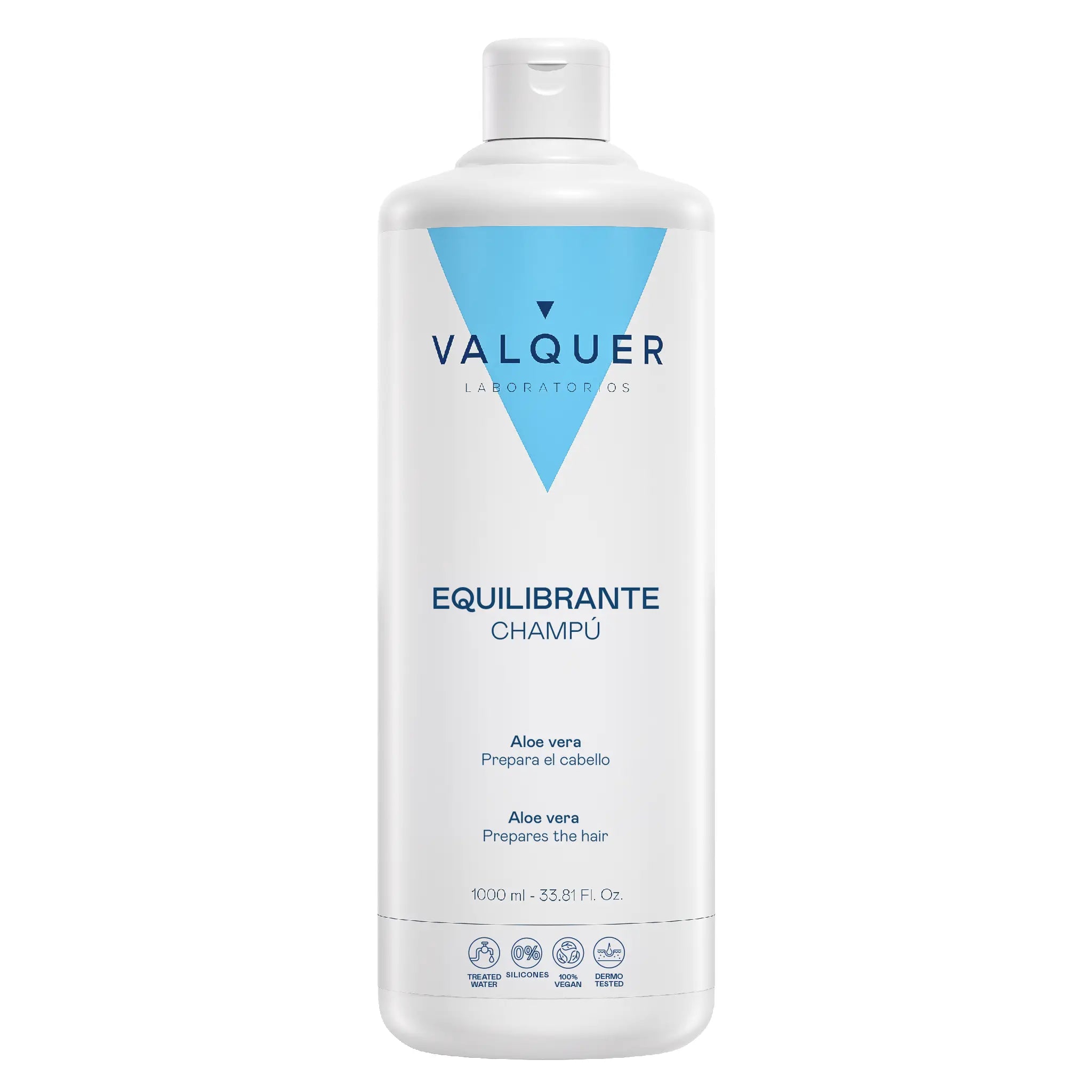Champú equilibrante Valquer con aloe vera para preparar y cuidar el cabello en formato de 1000 ml