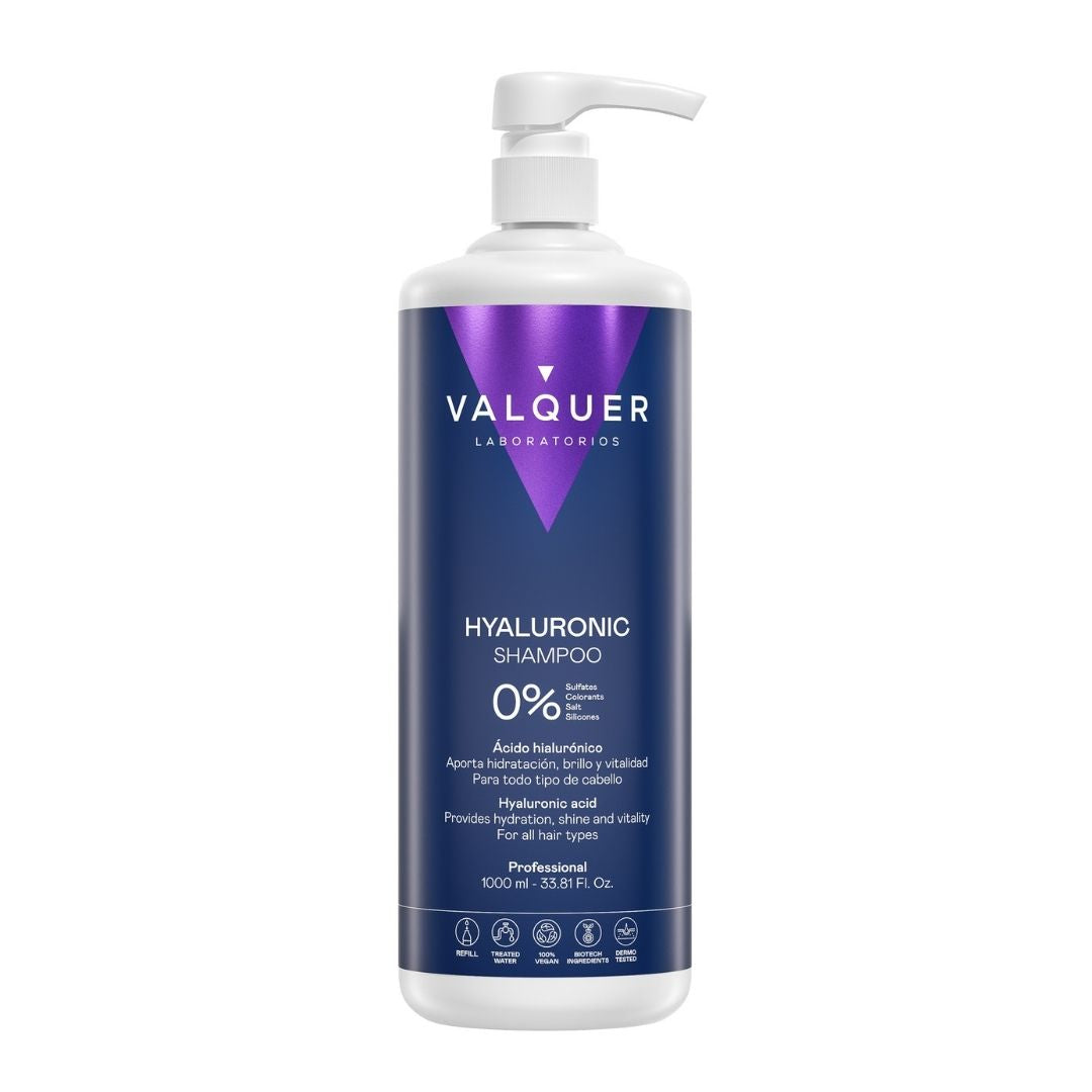Packshot del champú Hyaluronic Valquer 1000 ml con ácido hialurónico, para todo tipo de cabello