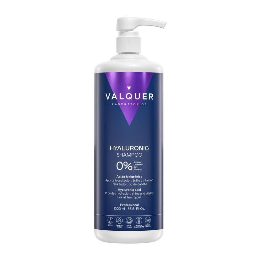 Packshot del champú Hyaluronic Valquer 1000 ml con ácido hialurónico, para todo tipo de cabello