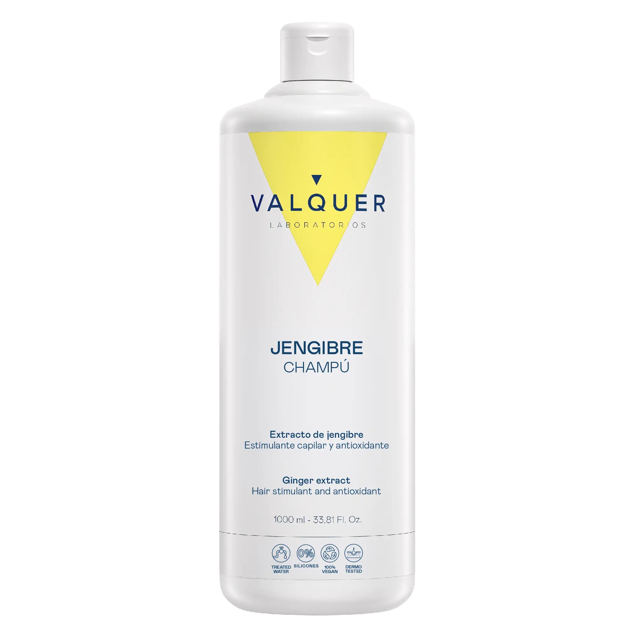 Champú de jengibre Valquer con acción estimulante capilar y antioxidante en formato de 1000 ml
