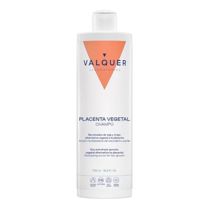 Champú Placenta Vegetal de Valquer con germinados de soja y trigo para cabello débil, 500 ml