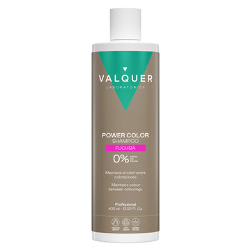 Champú Power Color Fuchsia de Valquer para mantener el color fucsia entre coloraciones, 400 ml.