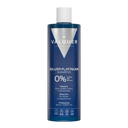Packshot del champú Silver Platinum Valquer 400 ml, profesional, para cabello rubio o decolorado