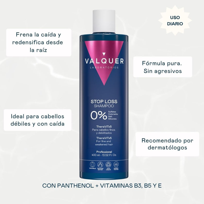 Beneficios del Champú Stop Loss Valquer: frena la caída y redensifica desde la raíz