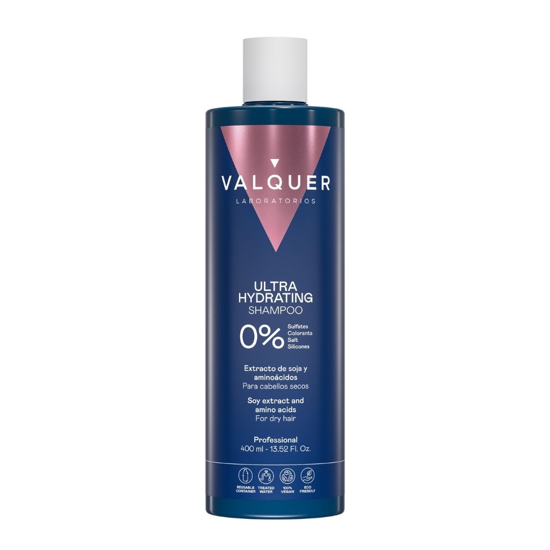 Packshot del champú Ultra Hydrating Valquer 400 ml, profesional, para cabellos secos