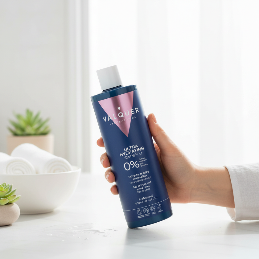 champu cabello seco bano