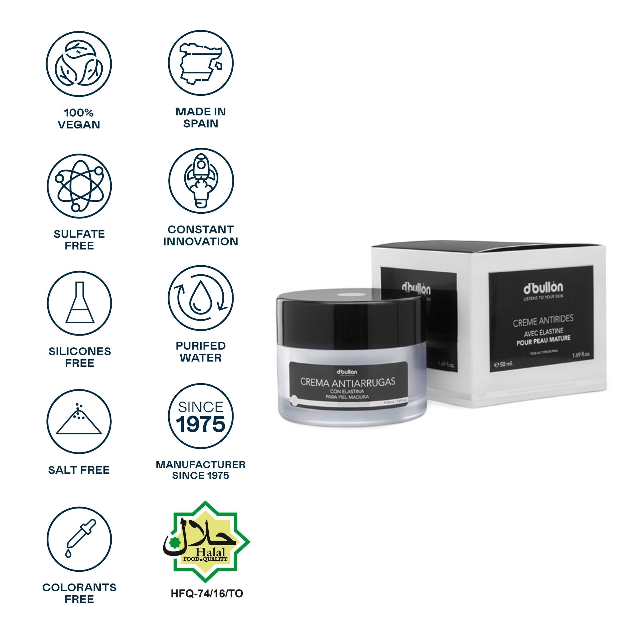Anti-wrinkle face cream with soy sprouts for mature skin