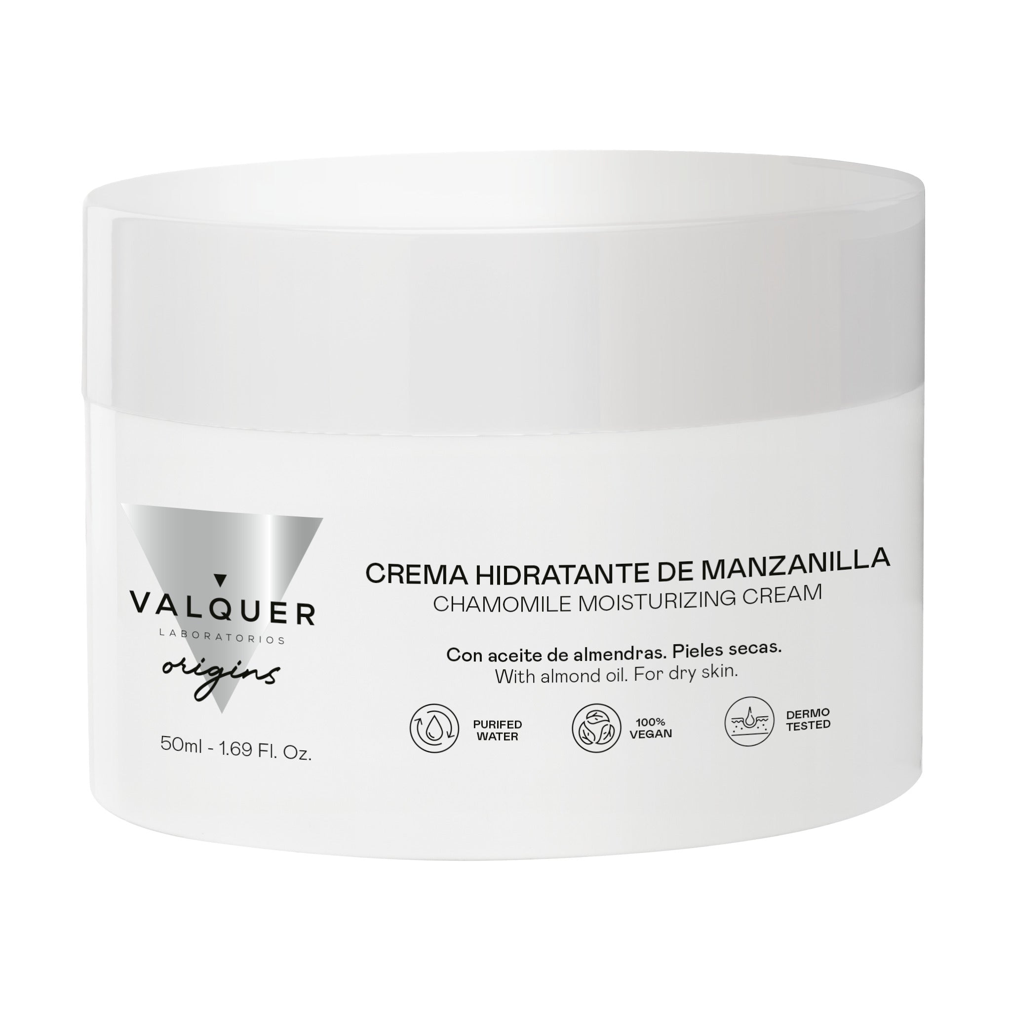 Crema Hidratante de Manzanilla de Valquer Origins con aceite de almendras para pieles secas
