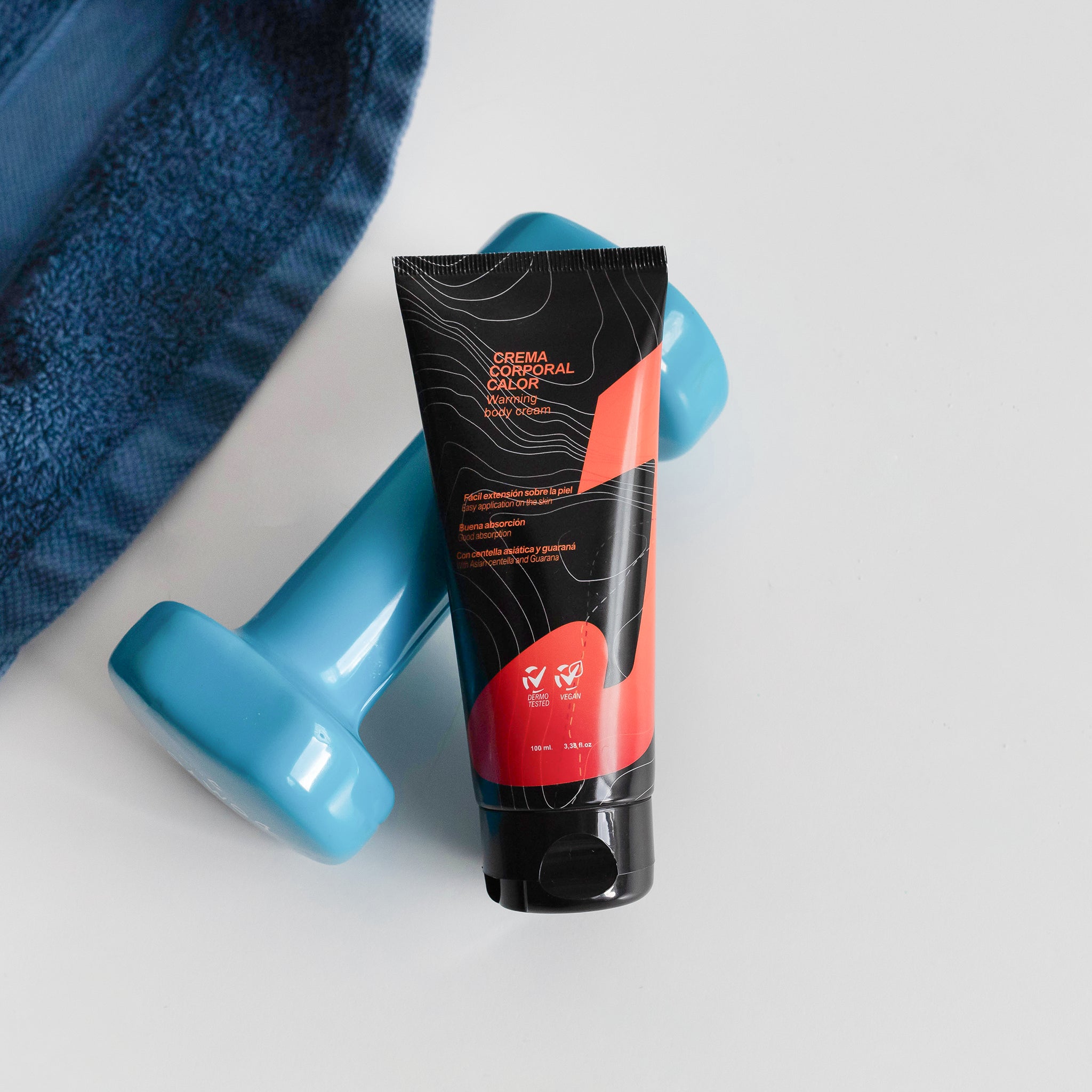 Crème corporelle effet chaleur pour la récupération musculaire au guarana et à la centella asiatica – 100 ml