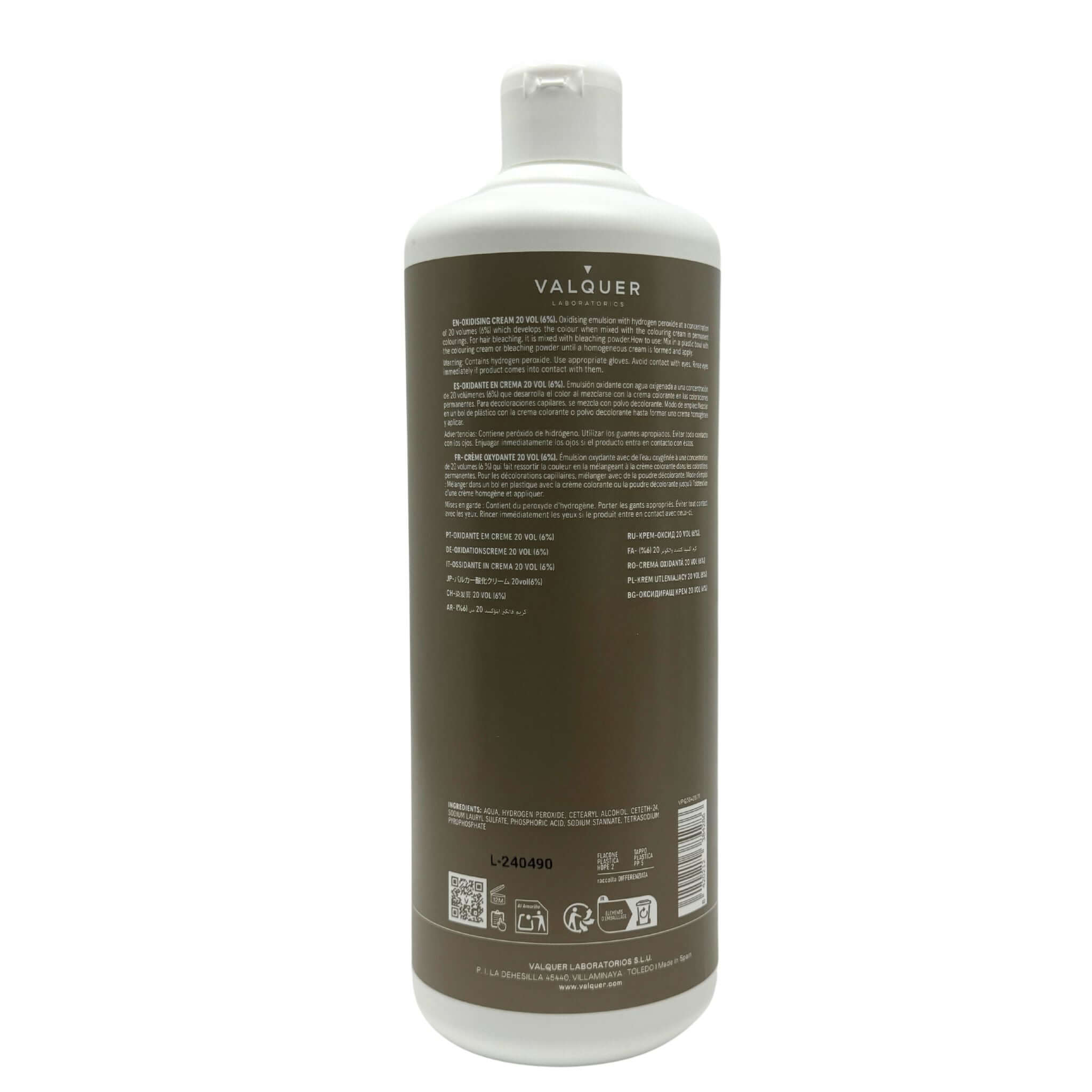 etiqueta Agua Oxigenada 20 vol (6 %)