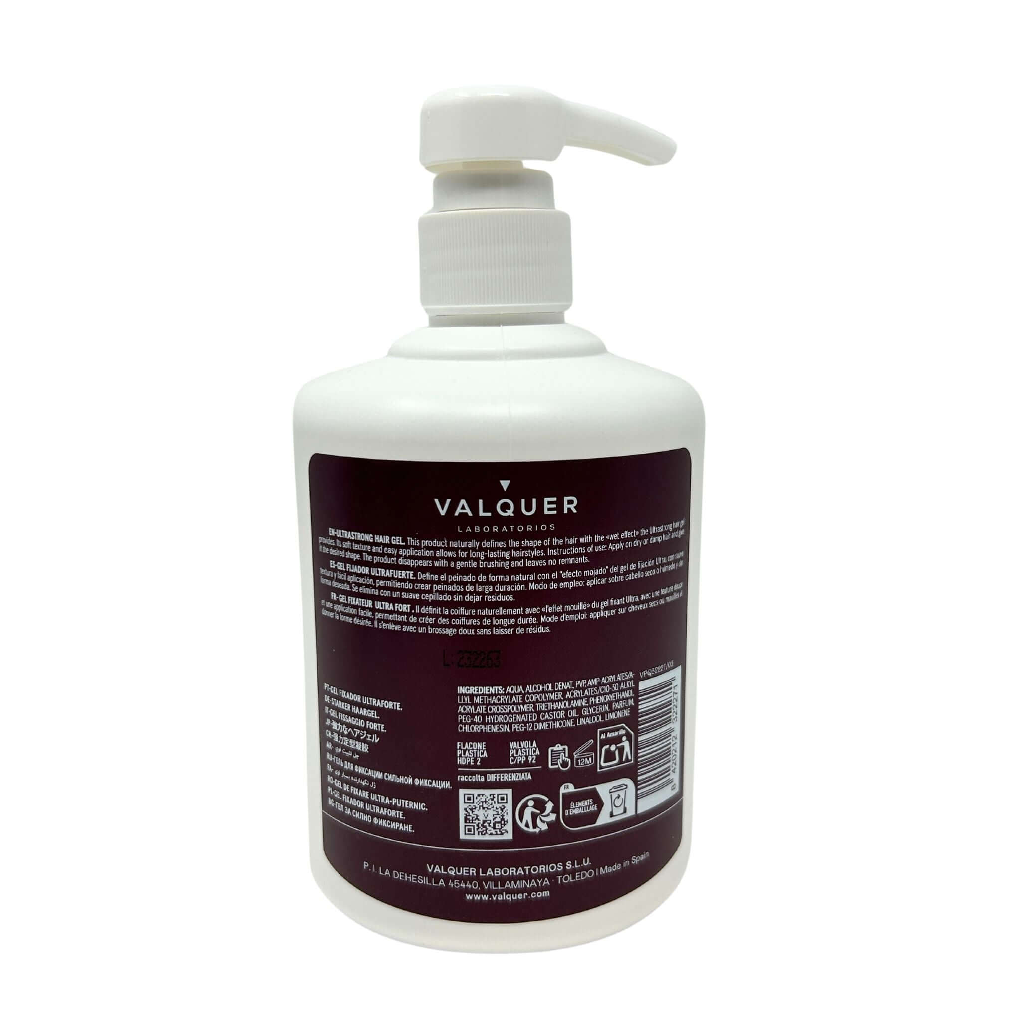 etiqueta Gel Capilar Fijador Ultrafuerte