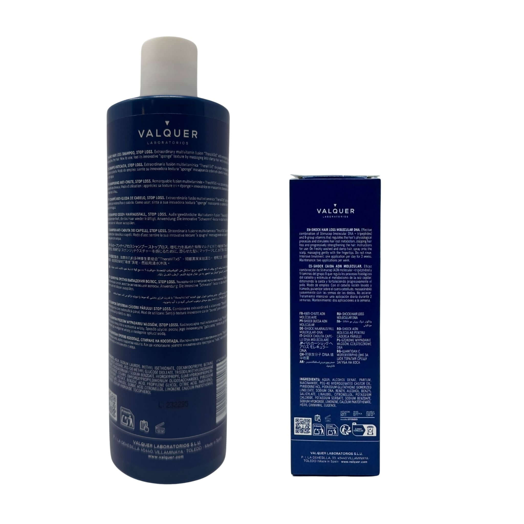 etiqueta Pack anticaida Champú + shock ADN molecular