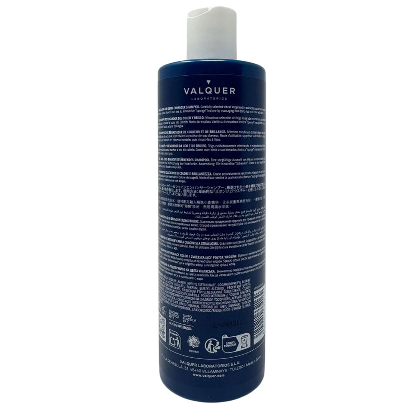 etiqueta champu cabello teñido potenciador