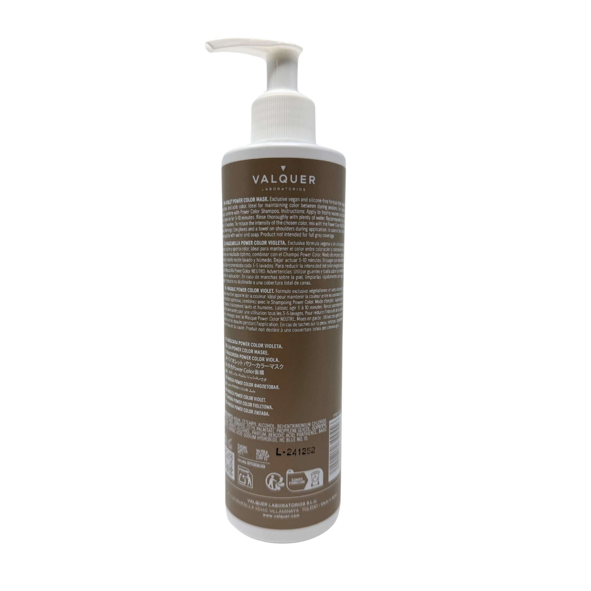 etiqueta mascarilla color violeta