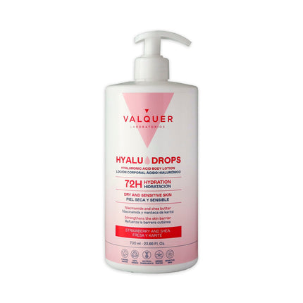Hyaludrops Loción Corporal Fresa y Karité – Hidratación 72H - 700 ml