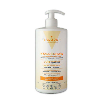 Hyaludrops Orange and Vanilla Body Lotion – 72H Hydration - 700 ml