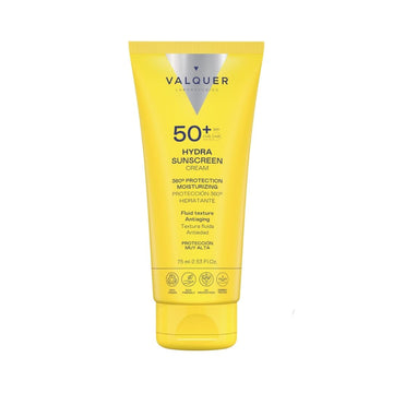 Crema solar facial Hydra Sunscreen SPF 50+ Valquer, protección 360º hidratante y antiedad, 75 ml