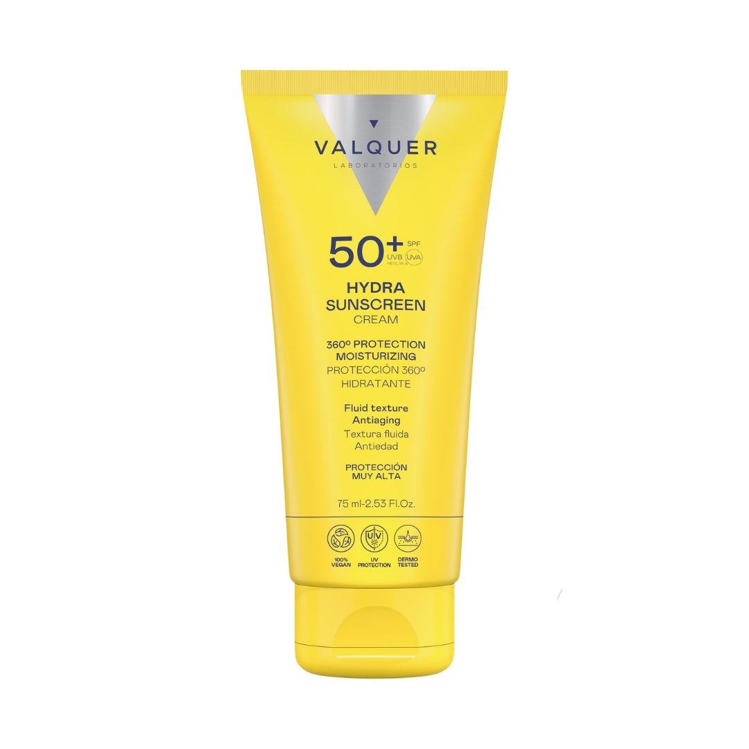 Hydra Sunscreen Cream SPF 50+ Valquer, 75 ml, protección 360º hidratante