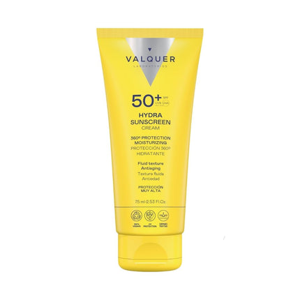 Hydra Sunscreen Cream SPF 50+ Valquer, 75 ml, protección 360º hidratante