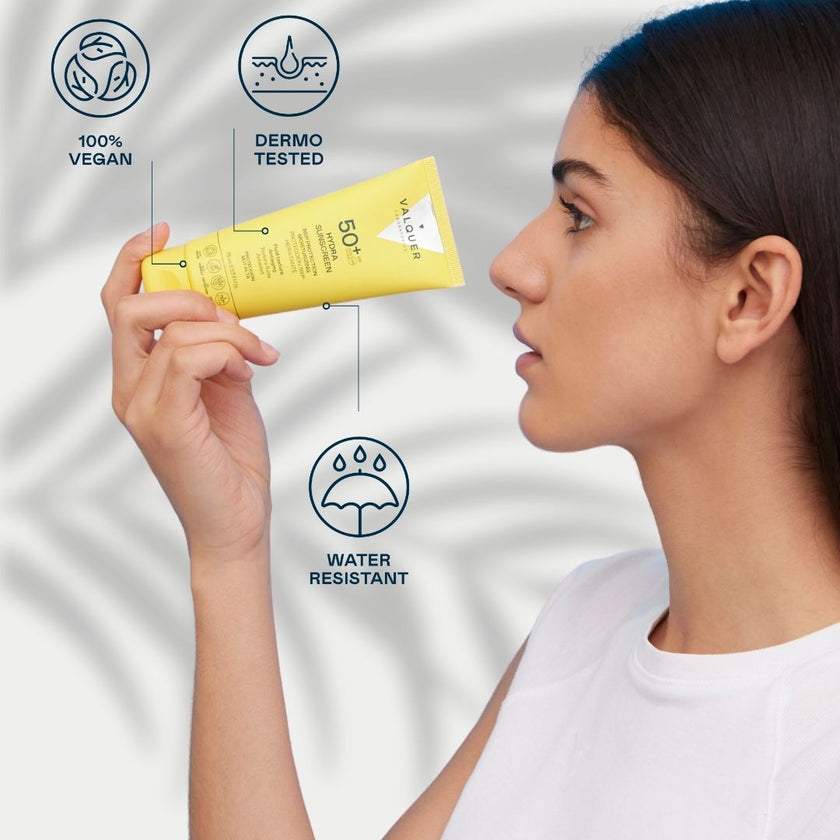 Crema solar facial Valquer SPF 50+ 100% vegana, dermatológicamente testada y resistente al agua