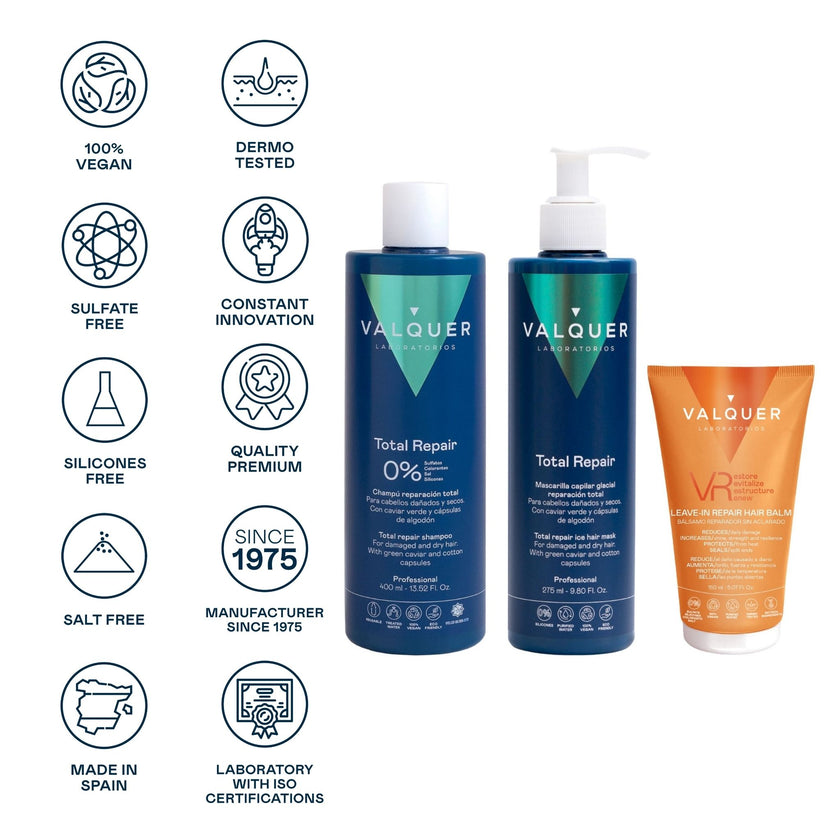 Pack Réparation Effet Rafraîchissant – Shampoing Réparateur, Masque Cheveux Abîmés et VR