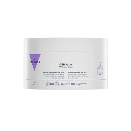 Envase de Mascarilla de Cebolla Valquer con aceite de macadamia y aloe vera, 300ml