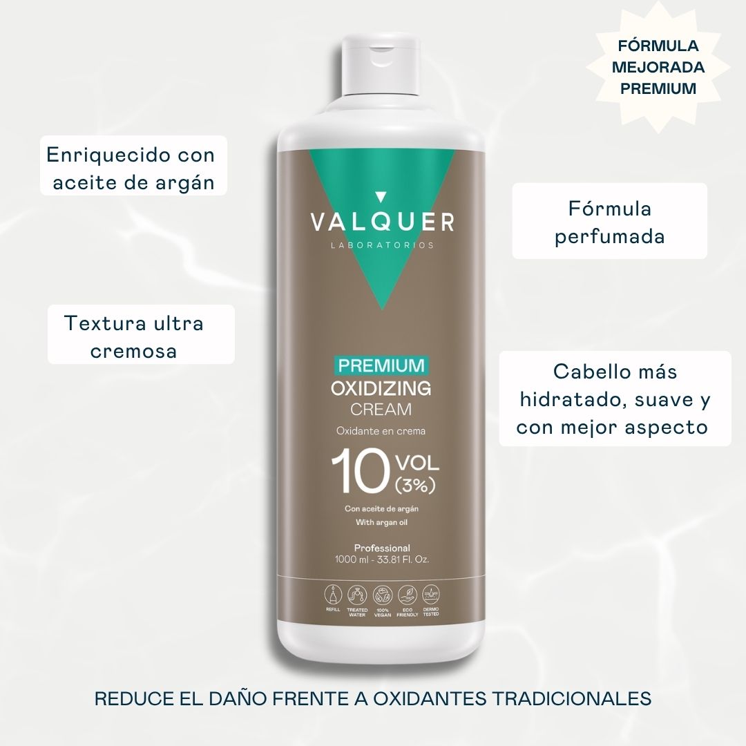 Oxidante en crema Premium Valquer 10 vol 3% con aceite de argán, fórmula perfumada ultra cremosa