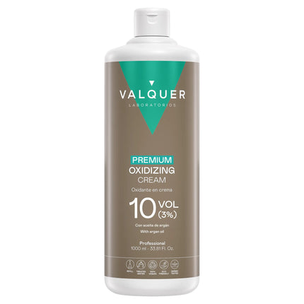 Oxidante Premium Valquer 10 volúmenes 3% con aceite de argán en formato profesional de 1000 ml