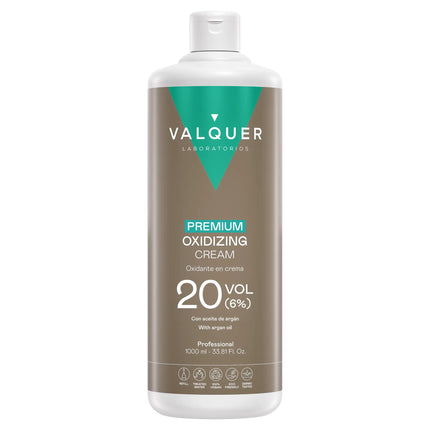Oxidante Premium Valquer 20 volúmenes 6% con aceite de argán en formato profesional de 1000 ml