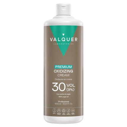 Oxidante Premium Valquer 30 volúmenes 9% con aceite de argán en formato profesional de 1000 ml