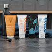 Pack Active Routine de Valquer en gimnasio con sérum SPF 50, gel frío, sérum reparador de manos y VR