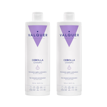 Pack de dos Champús de Cebolla Valquer de 500 ml con acción revitalizante, antioxidante y purificante.