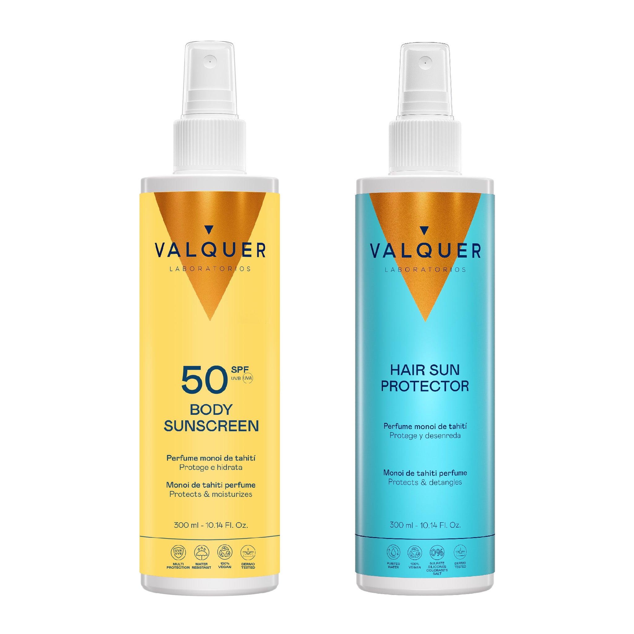Pack Protector Solar SPF 50 Corporal y Capilar de Valquer para proteger la piel y el cabello frente al sol