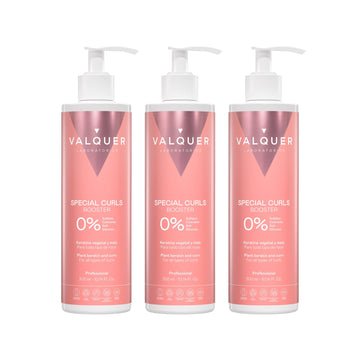 Pack de tres geles Special Curls Booster de Valquer para todo tipo de rizos, 300 ml cada unidad.