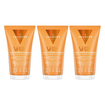 Pack x3 Valquer VR Leave-In Repair Hair Balm, bálsamo reparador sin aclarado 150 ml