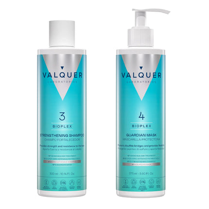VALQUER Bioplex Hydrating & Repair Hair Treatment Kit | 4-Step Routine For Dry/Damaged Hair | Vegan, 975ml Total