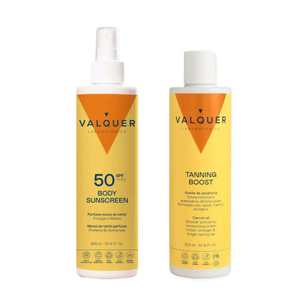 Pack Corps Solaire SPF 50 et Crème Hydratante Accélératrice de Bronzage