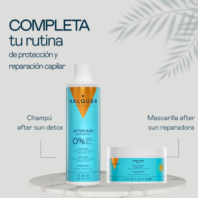 Rutina capilar After Sun Valquer con champú detox y mascarilla reparadora para después del sol