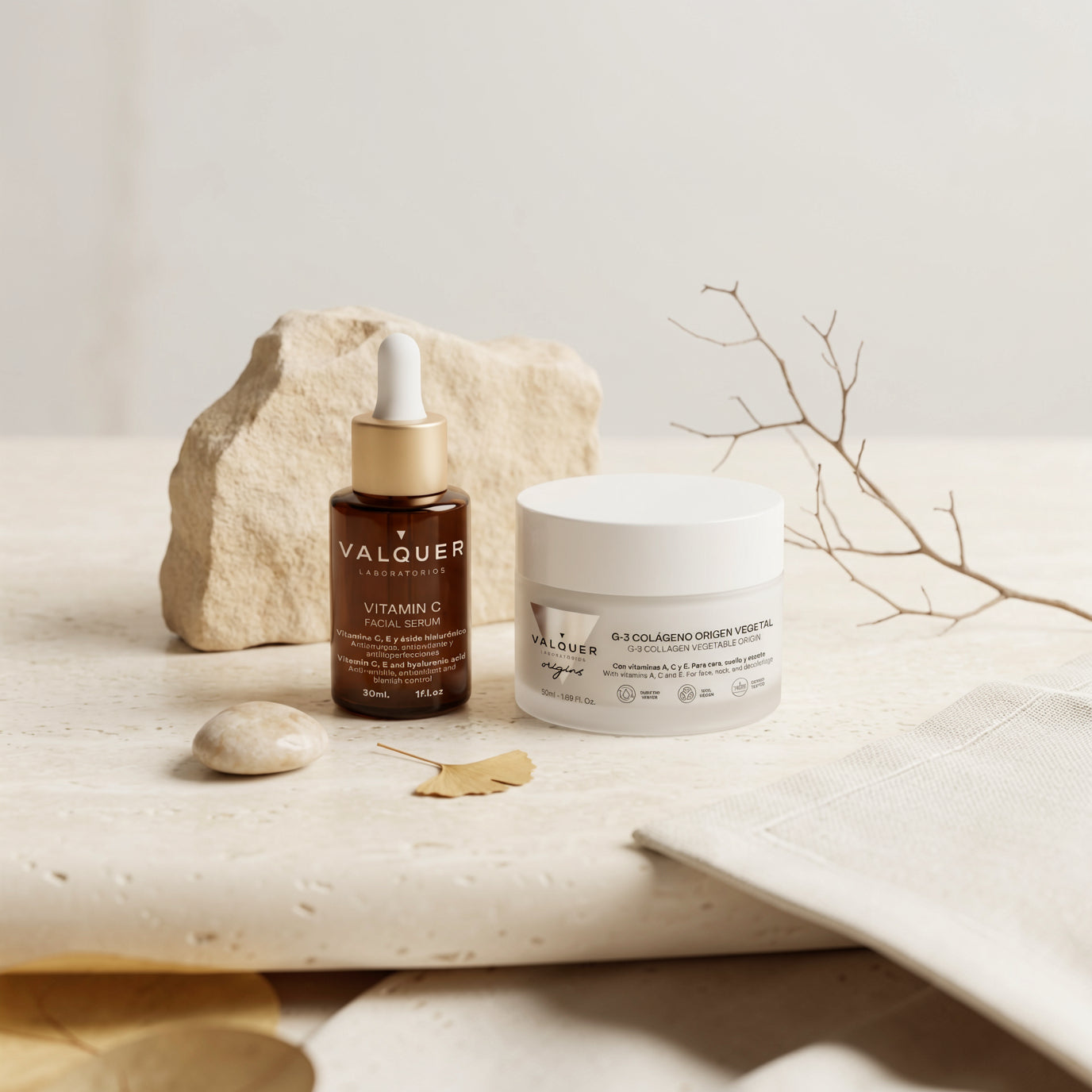 Rutina facial antiedad Valquer con sérum vitamina C 30 ml y crema colágeno G-3 50 ml