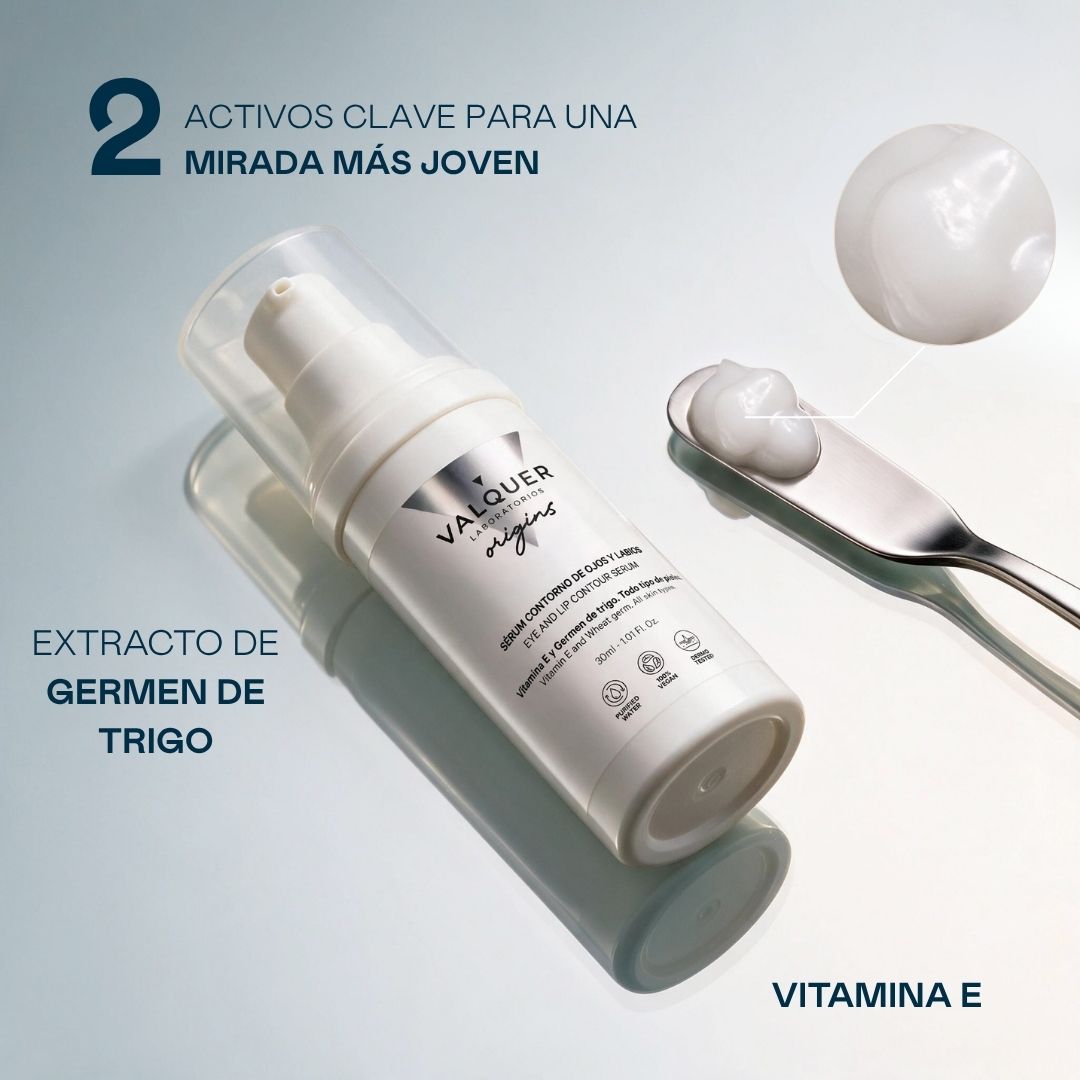 Textura del Sérum Contorno de Ojos y Labios Valquer con germen de trigo y vitamina E