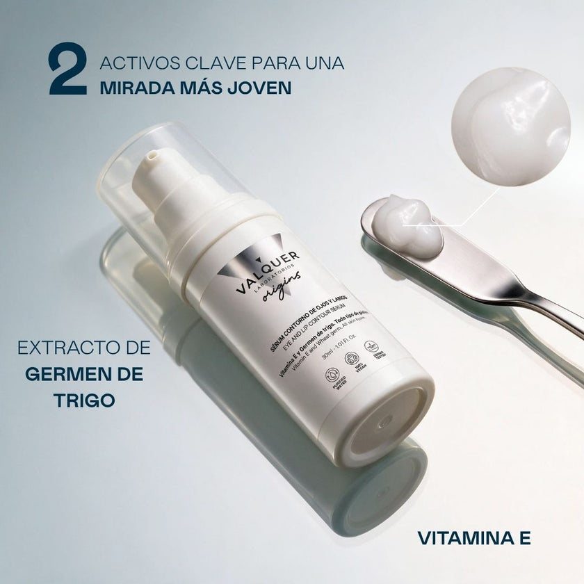 Textura del Sérum Contorno de Ojos y Labios Valquer con germen de trigo y vitamina E