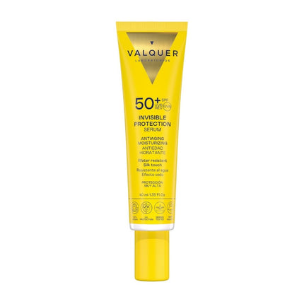 Sérum protector solar facial Invisible Protection SPF 50+ de Valquer, antiedad, hidratante y resistente al agua