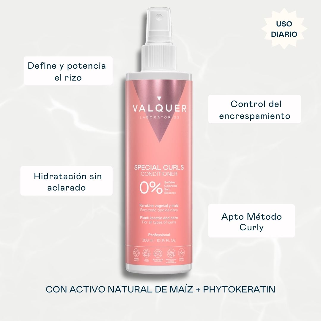 Beneficios del Special Curls Conditioner Valquer: define el rizo e hidrata sin aclarado