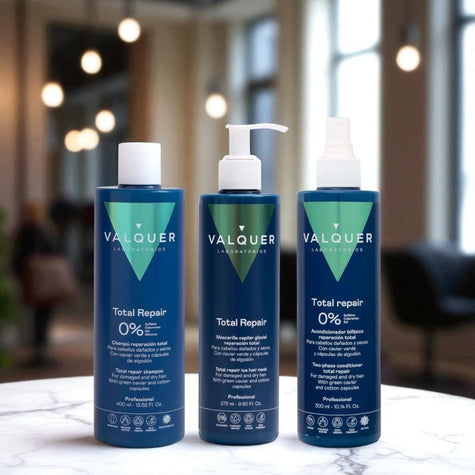 Pack Réparation Totale pour Cheveux Abîmés - Shampoing, Masque et Après-Shampooing Biphasé - 975 ml